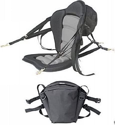 Deluxe Molded Foam Kayak Seat with Detachable Back Packs. Kayak Fishing Seat. Backpack Comes with 2 Rod Holders.