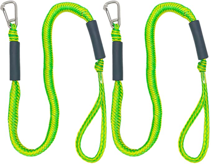 Boat Ropes for Docking - Gift Under $30
Perixir Dock Bungee Lines for Boats, Dock Lines with Carabiner, Boat Ropes for Docking, Kayak Jet Ski Boat Accessories Marine (Green 2 Pack)