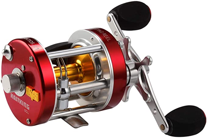 Kastking Rover - KastKing Rover Round Baitcasting Reel, Perfect Conventional Reel for Catfish, Salmon/Steelhead, Striper Bass and Inshore Saltwater Fishing - No.1 Highest Rated Conventional Reel, Reinforced Metal Body