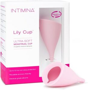 Intimina Lily Cup Size A - Ultra-Soft Menstrual Cup, Reusable Period Protection, Thin Menstrual Cup for up to 8 Hours, Medical-Grade Silicone Women’s Period Care